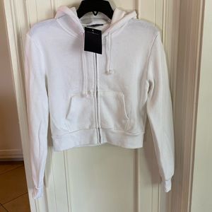 Brandy Melville cropped fleece lined hoodie. One size, NWT